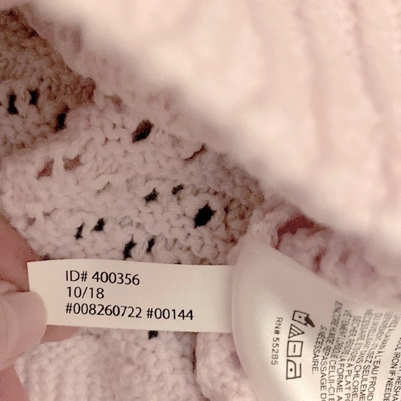 Soft Express Pastel Pink Crochet Style Sweater Cotton Blend Size Medium Gift NWT - Picture 9 of 9